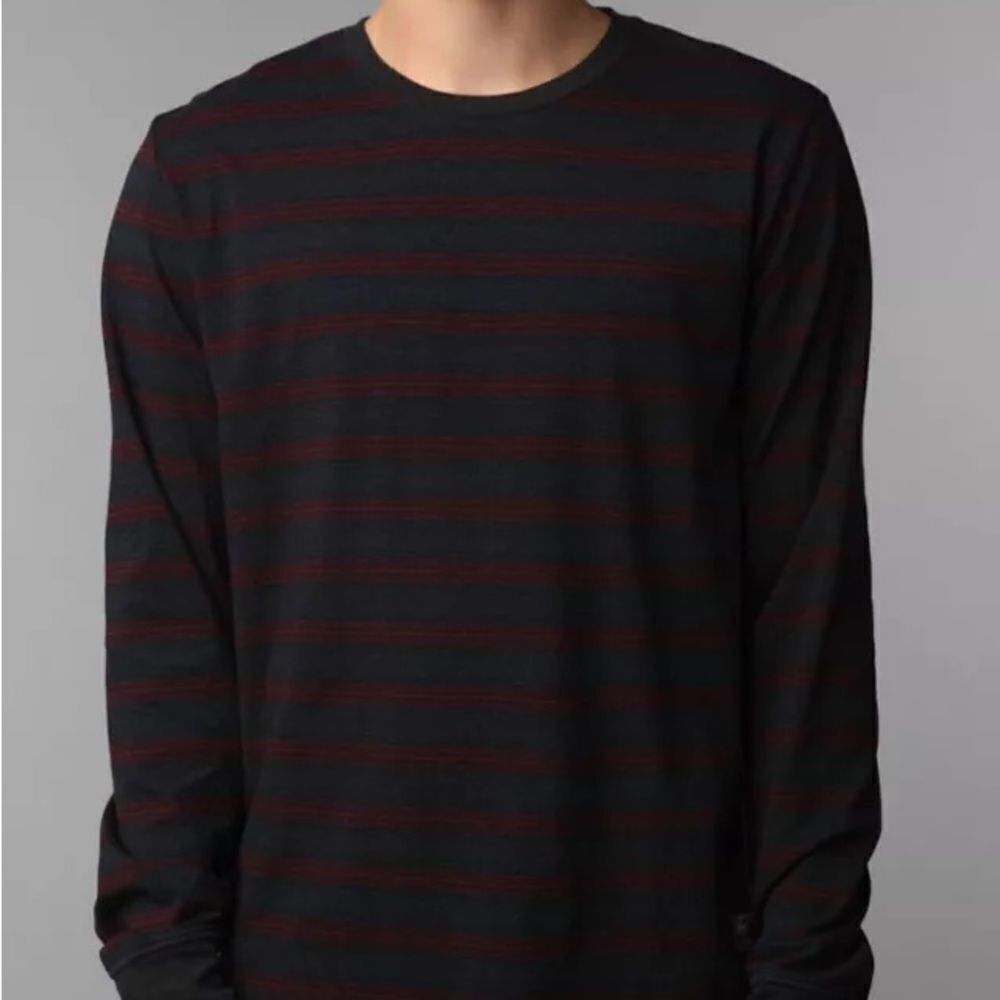 Penny Stock Men’s Layered Crewneck Long sleeve Sweater Striped Long Sleeve (XL)